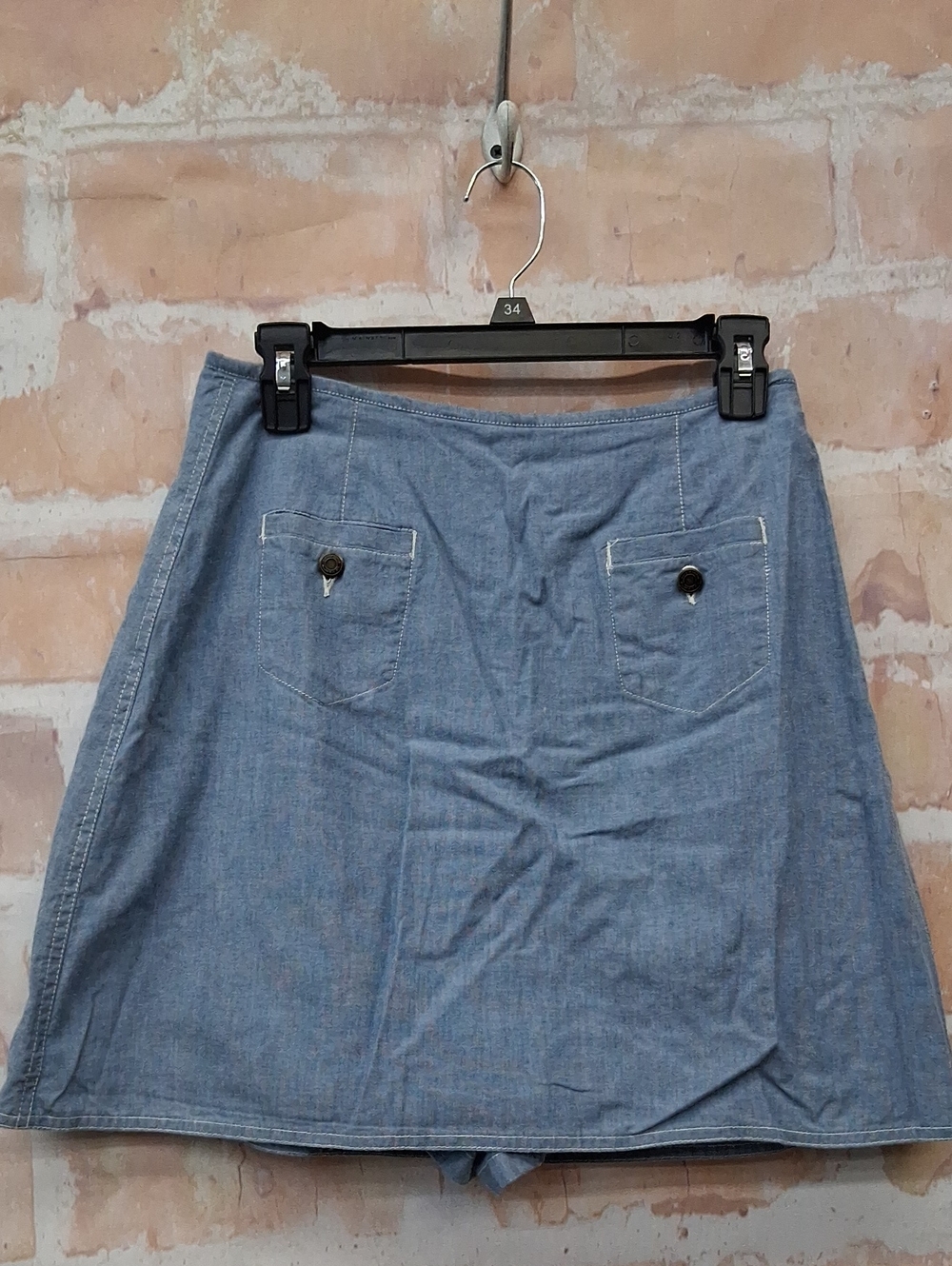 NWT Liz Claiborne Light Blue Denim A-Line Skort with Front Pockets